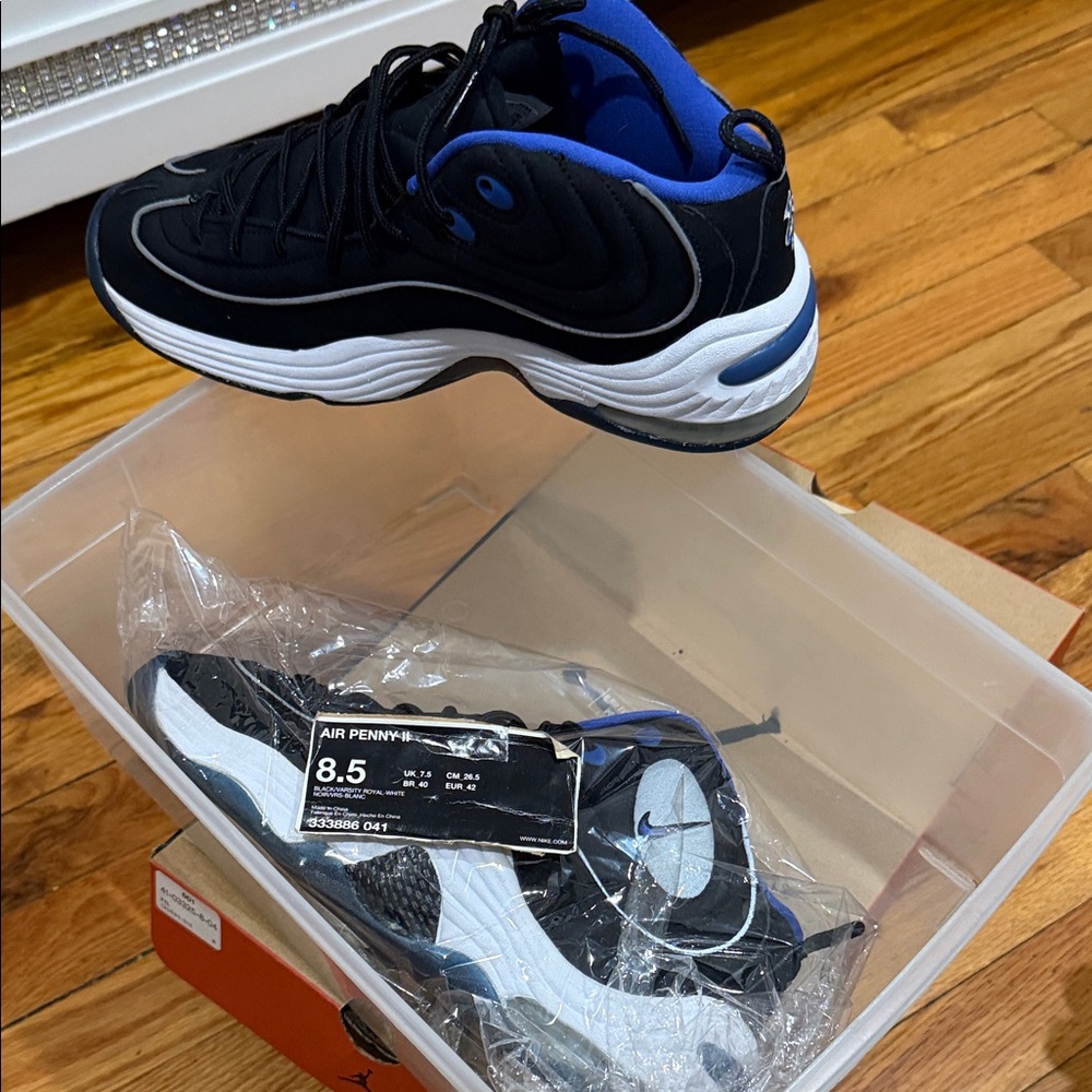 Nike Air Penny 2 Black and Blue Sneakers